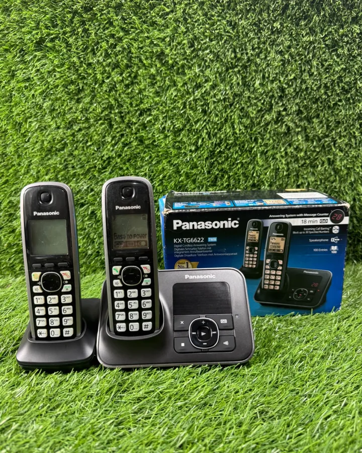 Panasonic KX-TG6622 Duo Cordless Phones With Answering Machine – Boxed