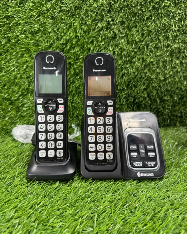 Panasonic Link2Cell Duo Cordless Phone Set With Bluetooth, Answering Machine & Intercom – Black
