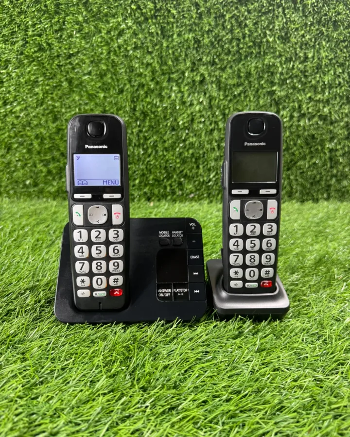 Panasonic KX-TGE232 Big Button Duo Cordless Phones With Answering Machine – Black