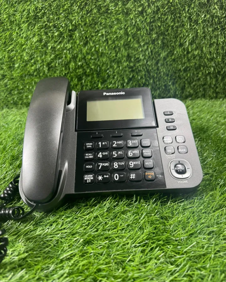 Panasonic KX-TGF Series Corded Base Phone With Cordless Handset & Answering Machine – Black
